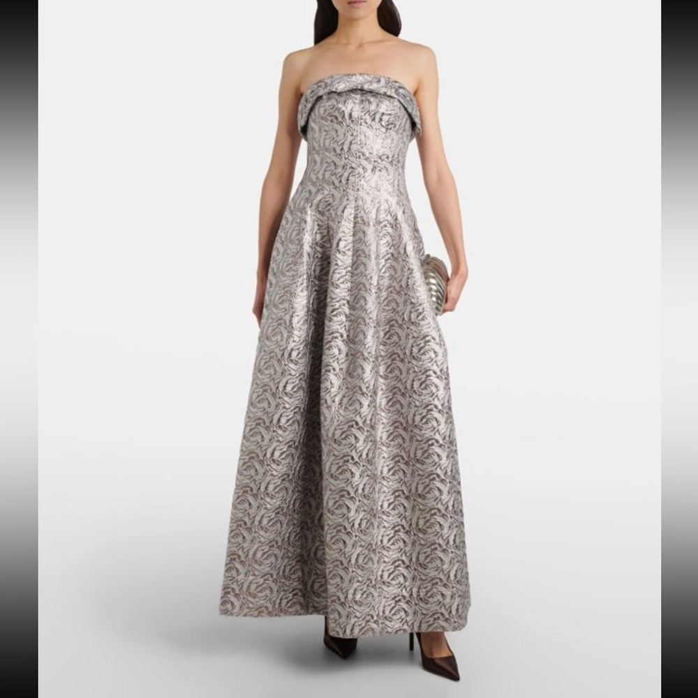 Simkhai Metallic-effect bustier gown-NWOT